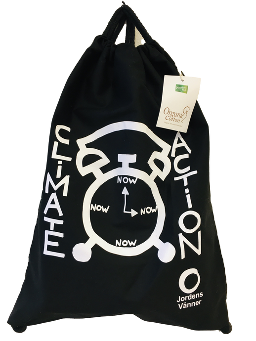 Gympapåse i ekologisk bomull, Climate Action Now, SVART