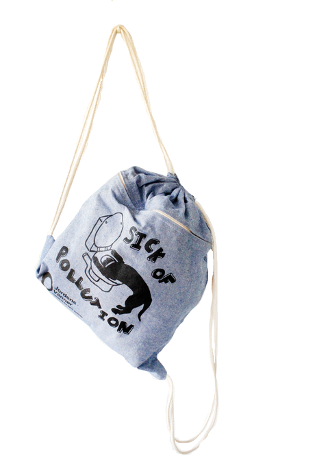 Gympapåse i återvunnen bomull, Sick of Pollution, BLÅ